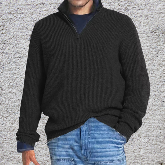 Alfio® | Maglione casual in lana con cerniera