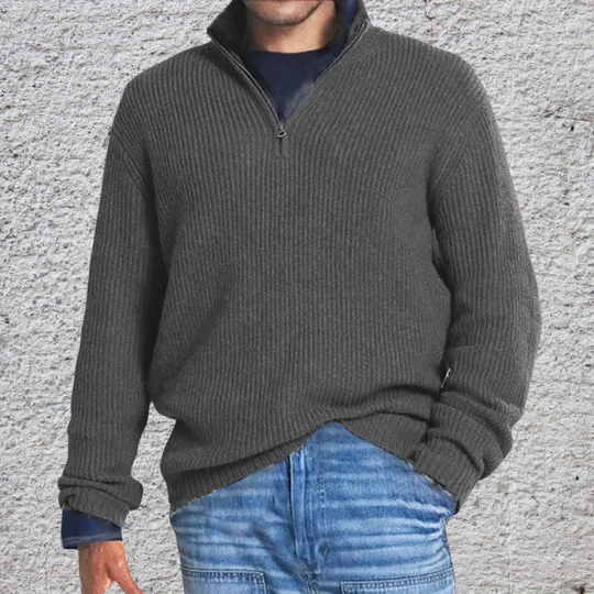 Alfio® | Maglione casual in lana con cerniera